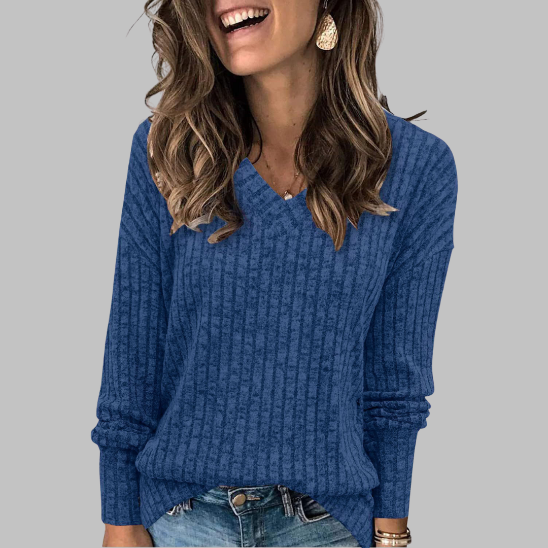 Novara™ | Comfy V-Neck Long Sleeve Top
