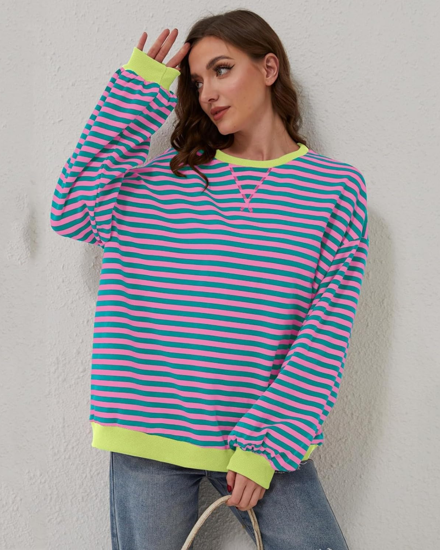 Novara™ - Striped Oversized Sweatshirt