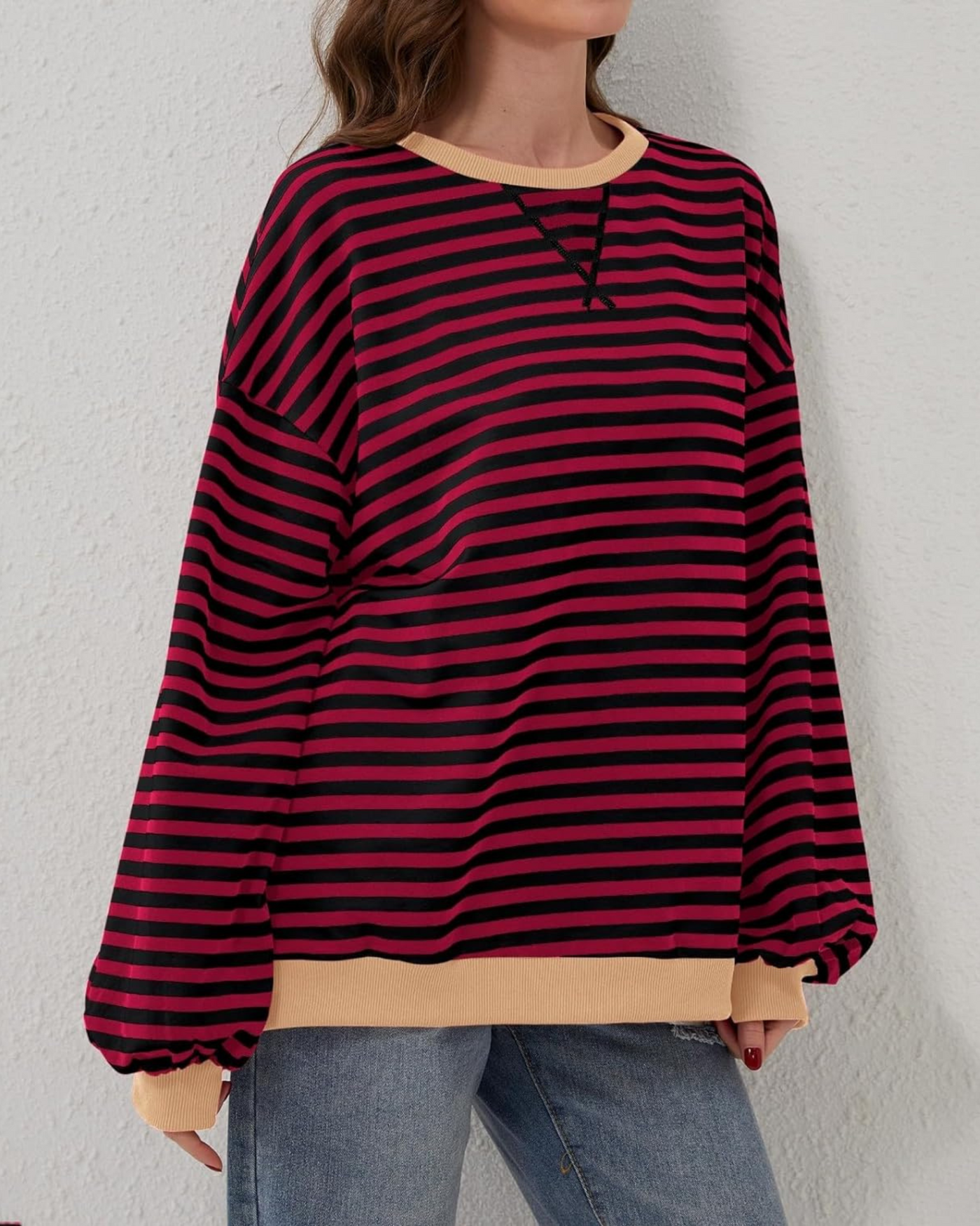 Novara™ - Striped Oversized Sweatshirt