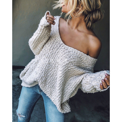 Novara™ | Comfy Drop Shoulder Long Sleeve Sweater