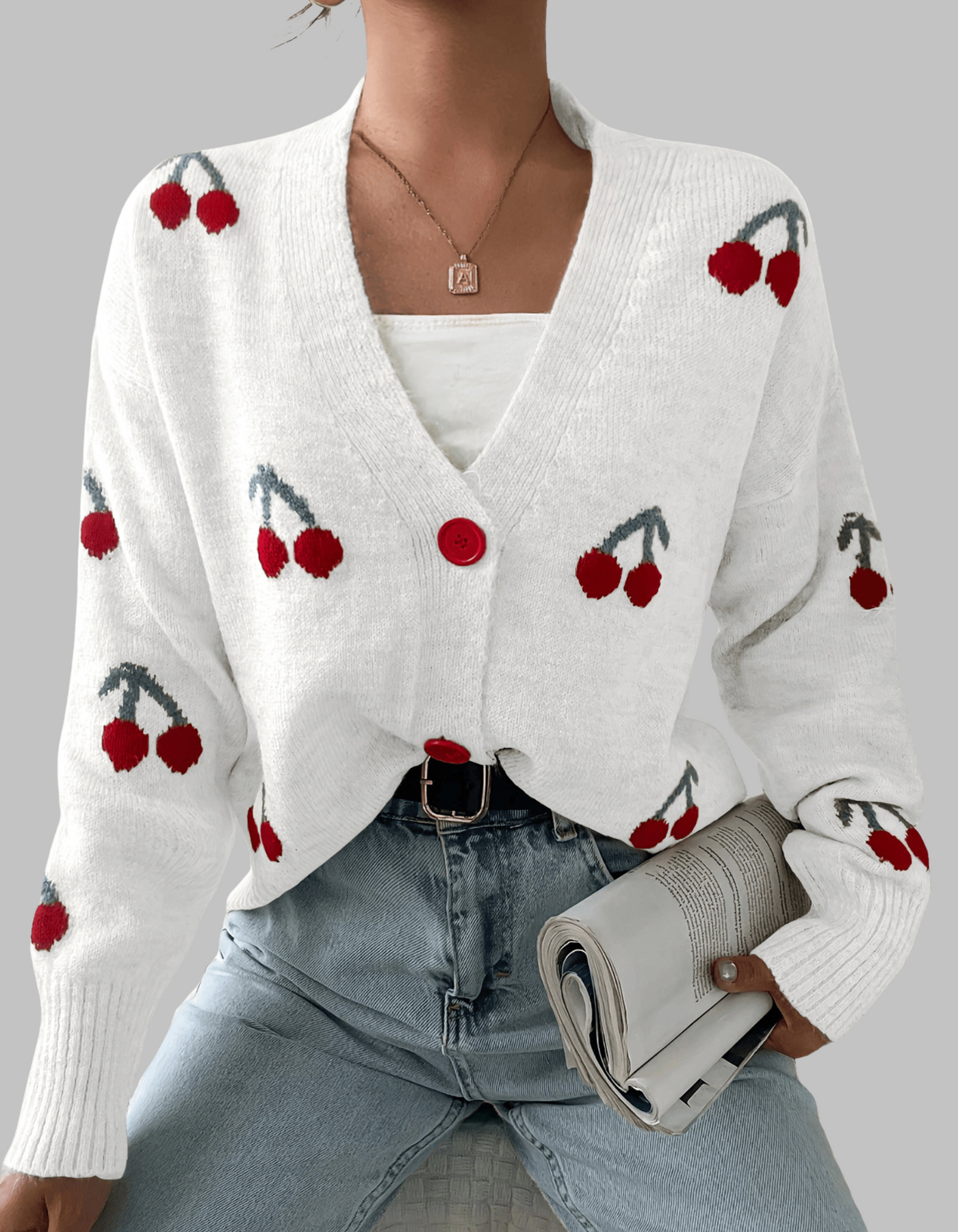 Novara™ | Chic Button Front Long Sleeve Cardigan