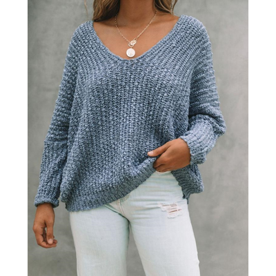 Novara™ | Comfy Drop Shoulder Long Sleeve Sweater