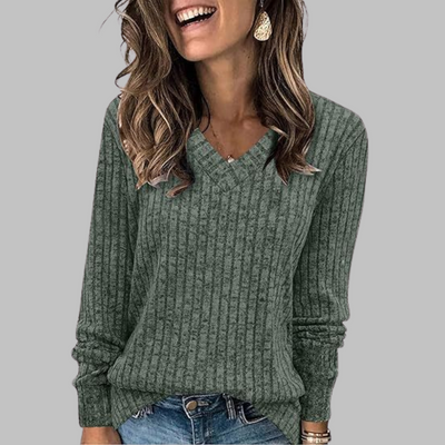 Novara™ | Comfy V-Neck Long Sleeve Top