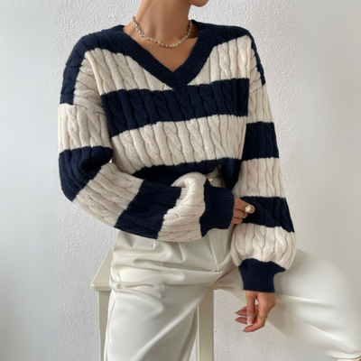 Novara™ | Comfy V-Neck Long Sleeve Sweater