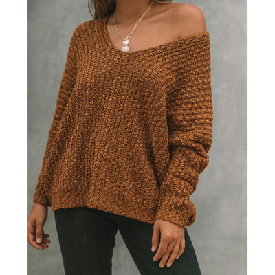 Novara™ | Comfy Drop Shoulder Long Sleeve Sweater