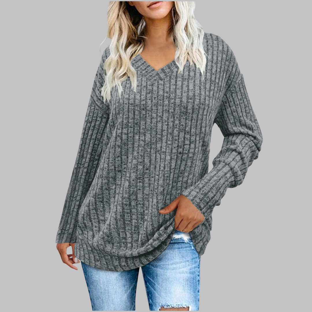 Novara™ | Comfy V-Neck Long Sleeve Top