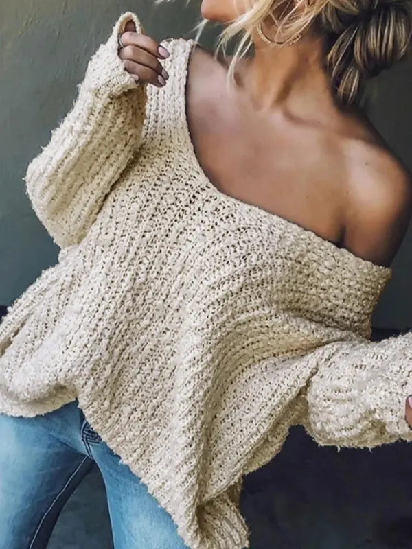 Novara™ | Comfy Drop Shoulder Long Sleeve Sweater