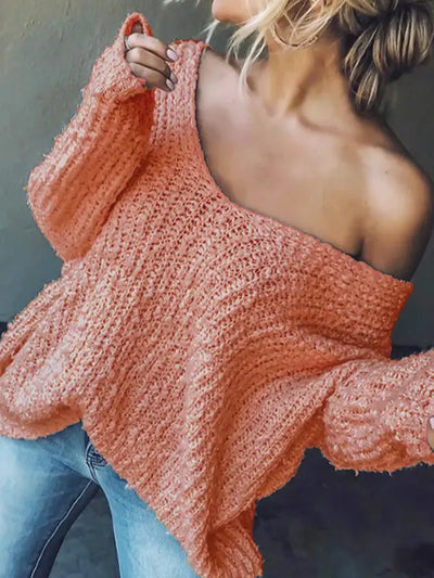Novara™ | Comfy Drop Shoulder Long Sleeve Sweater