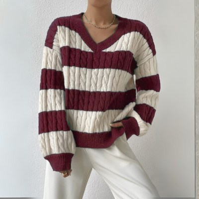 Novara™ | Comfy V-Neck Long Sleeve Sweater