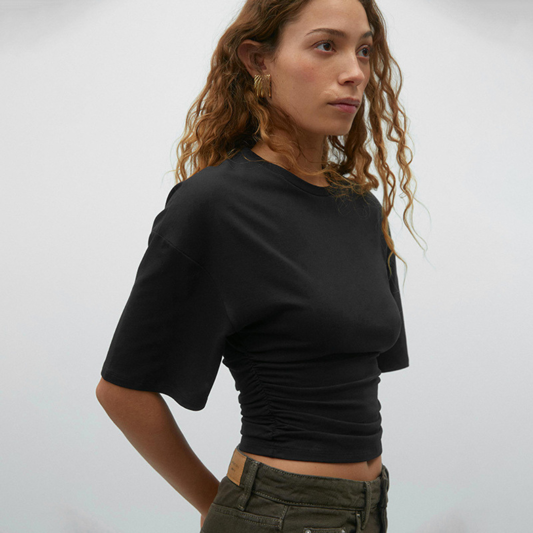 Novara™ | Comfy Short Sleeve Waist Fitted Top