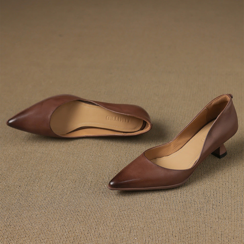 Novara™ | Elyia Genuine Leather Heels