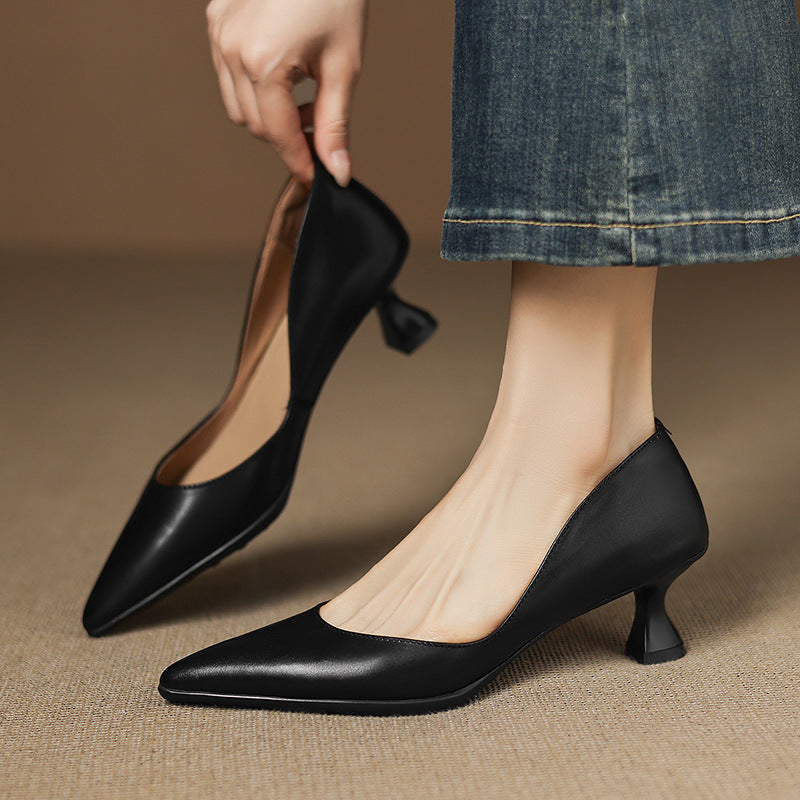 Novara™ | Elyia Genuine Leather Heels