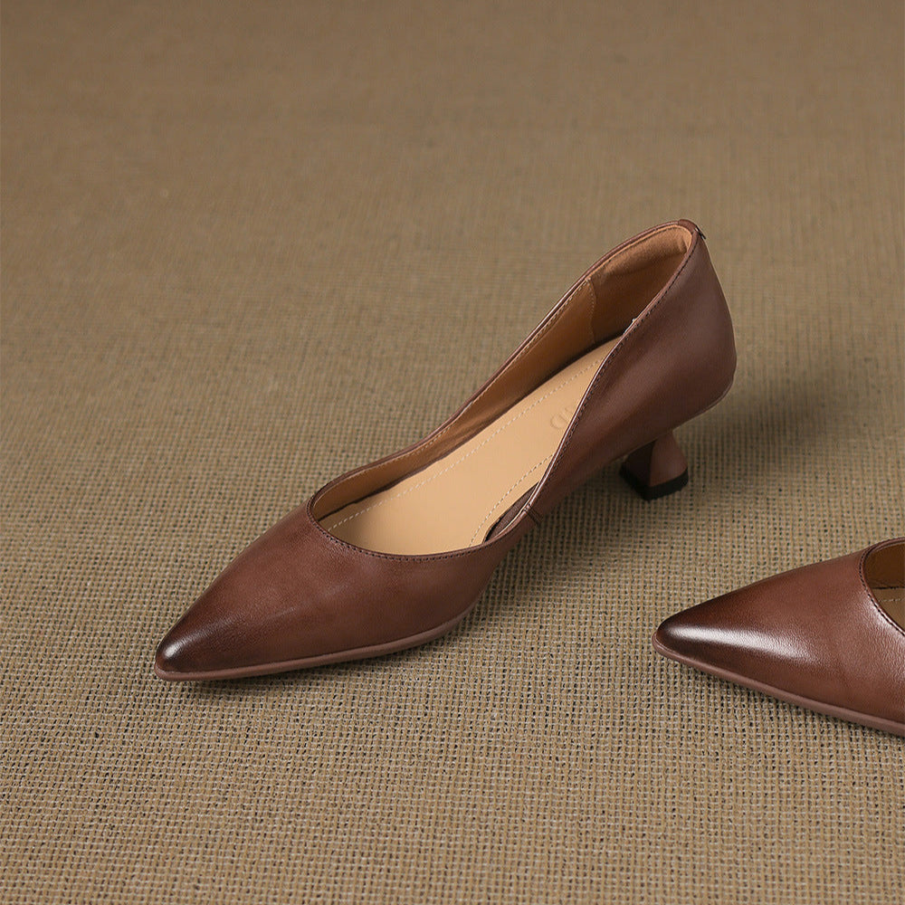 Novara™ | Elyia Genuine Leather Heels