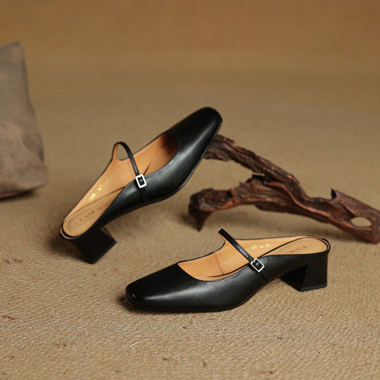 Novara™ | Esmer Genuine Leather Mules