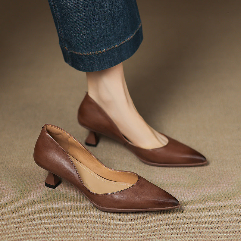 Novara™ | Elyia Genuine Leather Heels
