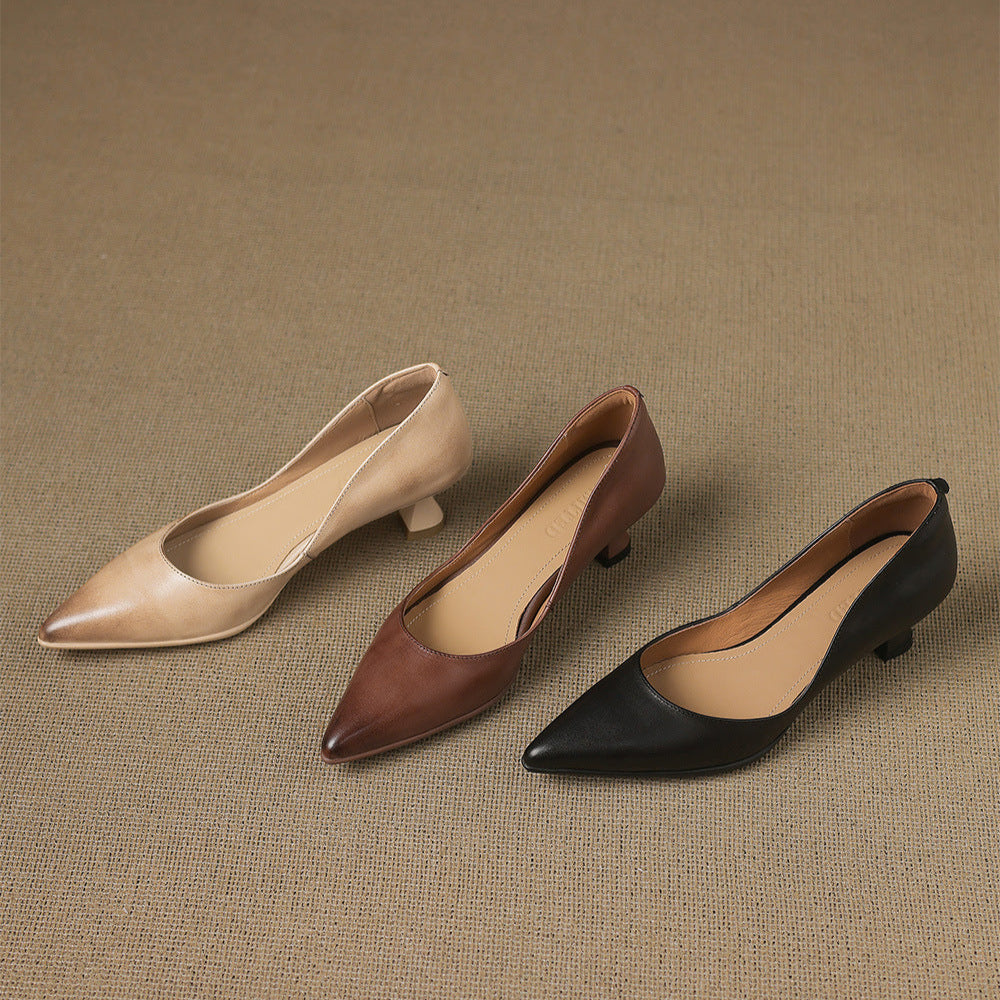 Novara™ | Elyia Genuine Leather Heels