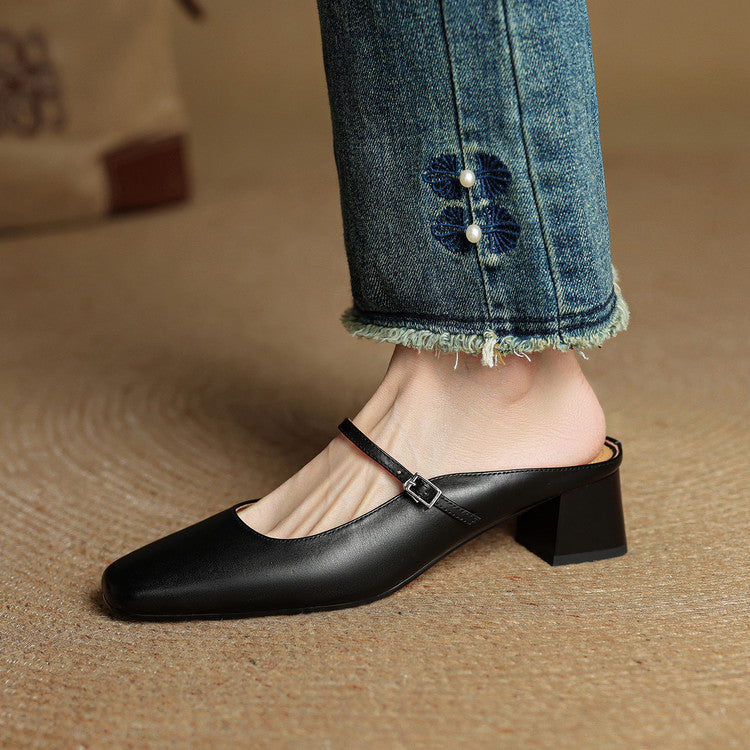 Novara™ | Esmer Genuine Leather Mules