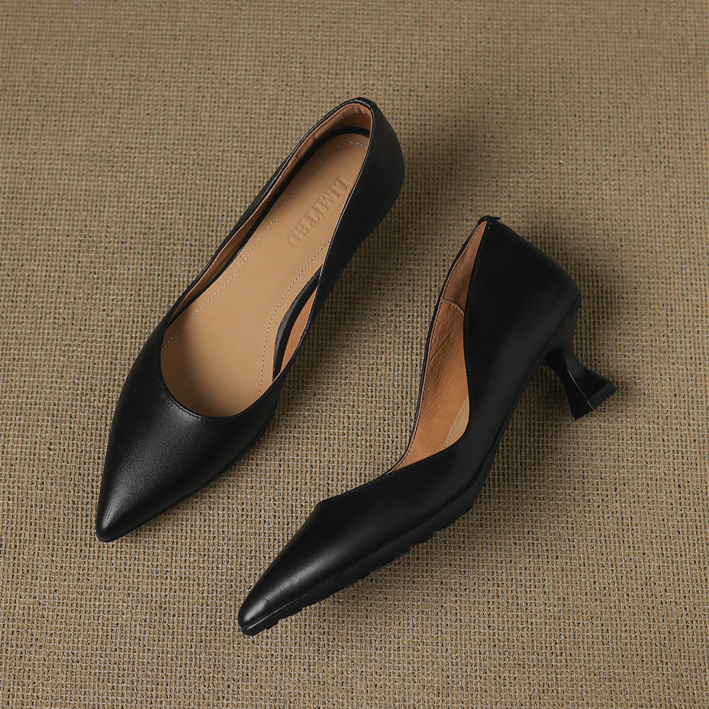 Novara™ | Elyia Genuine Leather Heels