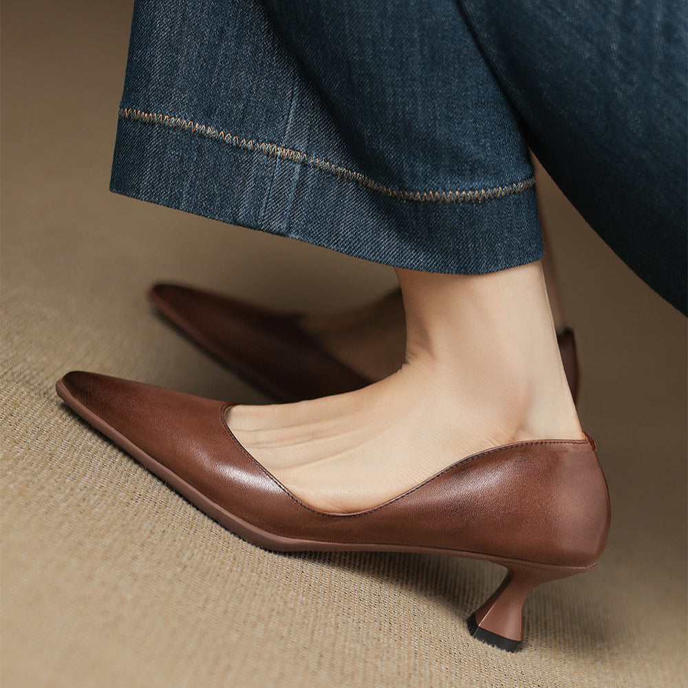 Novara™ | Elyia Genuine Leather Heels