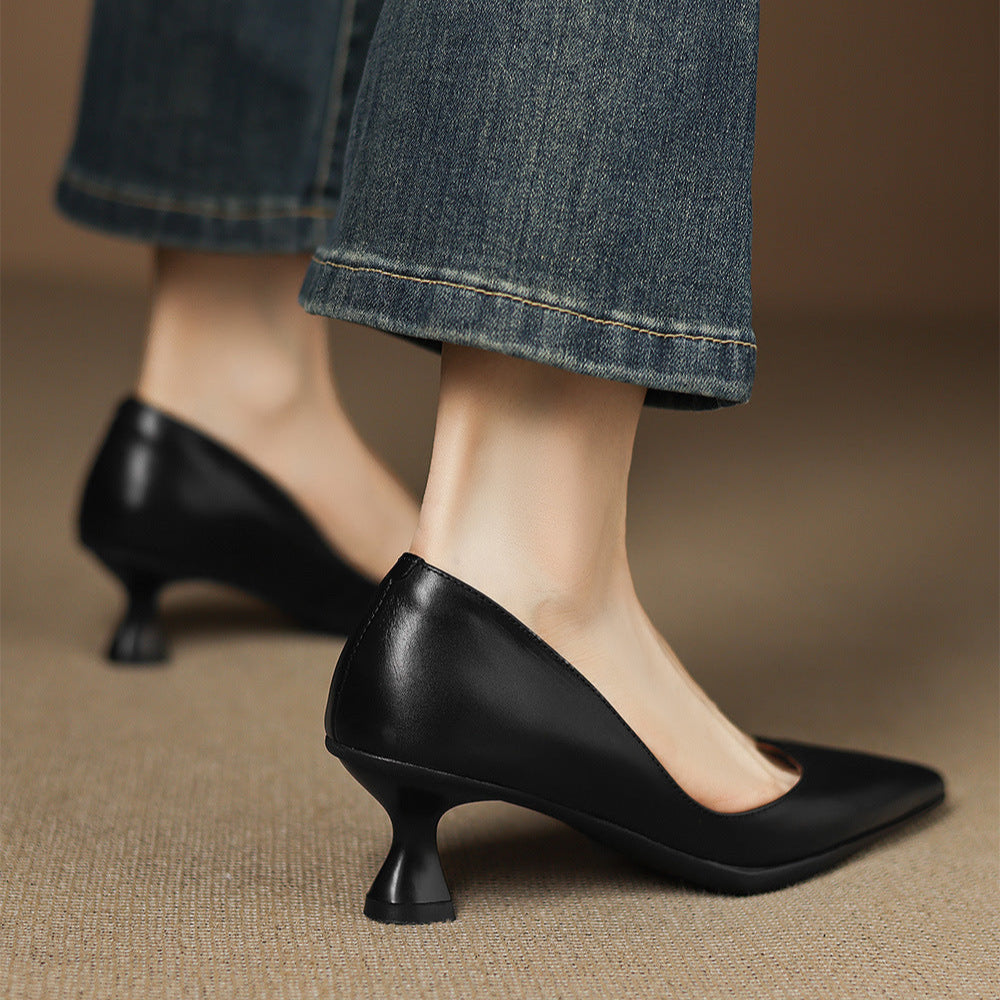 Novara™ | Elyia Genuine Leather Heels