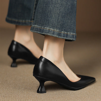 Novara™ | Elyia Genuine Leather Heels