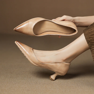 Novara™ | Elyia Genuine Leather Heels