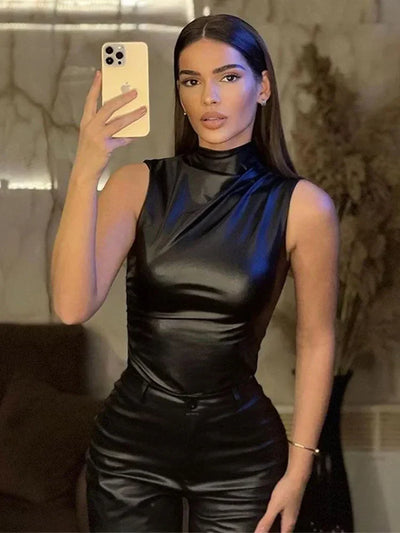 Novara™ | Sleek Faux Leather Top