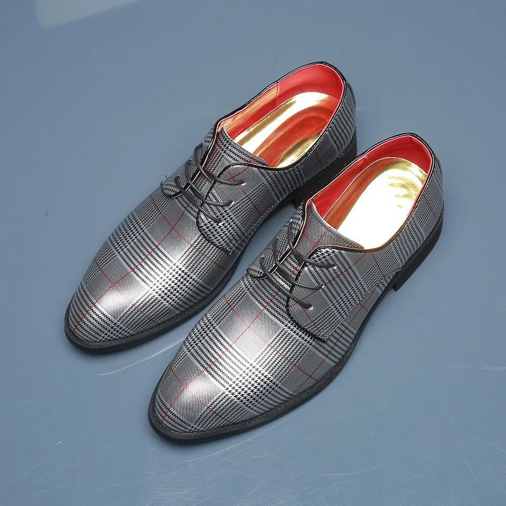 Novara™ | Magnus Checkered Leather Oxfords