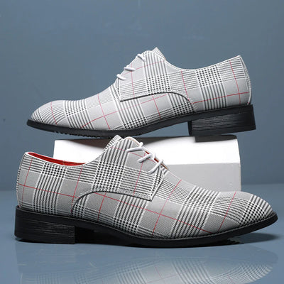 Novara™ | Magnus Checkered Leather Oxfords