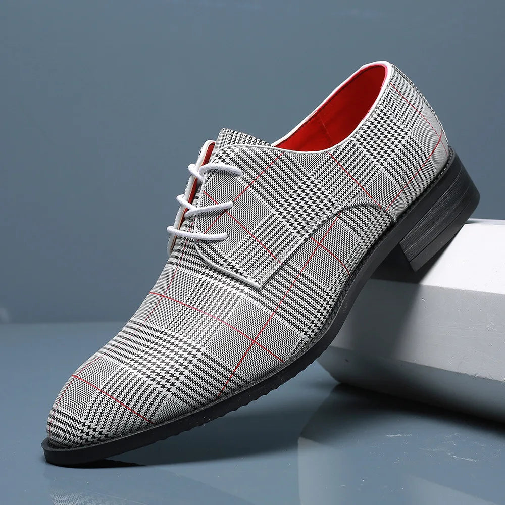 Novara™ | Magnus Checkered Leather Oxfords