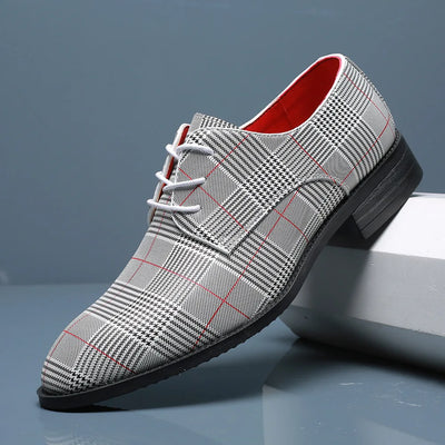 Novara™ | Magnus Checkered Leather Oxfords