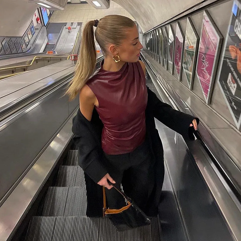 Novara™ | Sleek Faux Leather Top