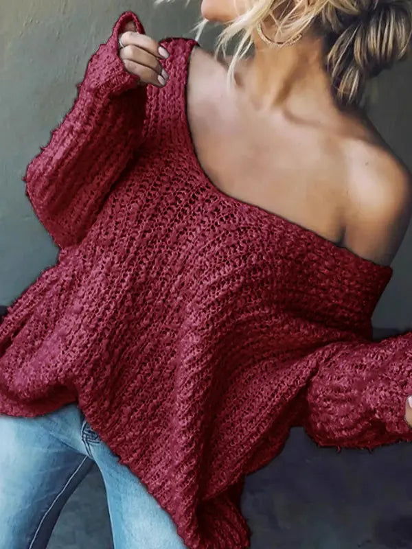 Novara™ | Comfy Drop Shoulder Long Sleeve Sweater