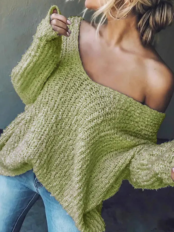 Novara™ | Comfy Drop Shoulder Long Sleeve Sweater